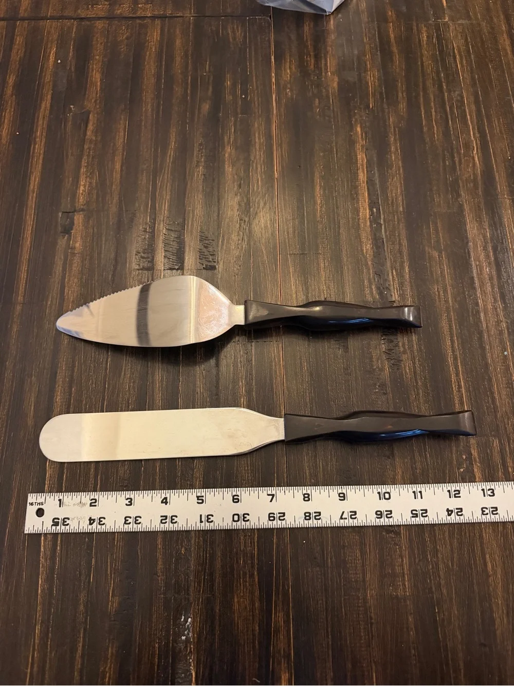 CUTCO 1754 Pie Cake Server & 1756 Frosting Spatula Brown Handle USA Bakers Set